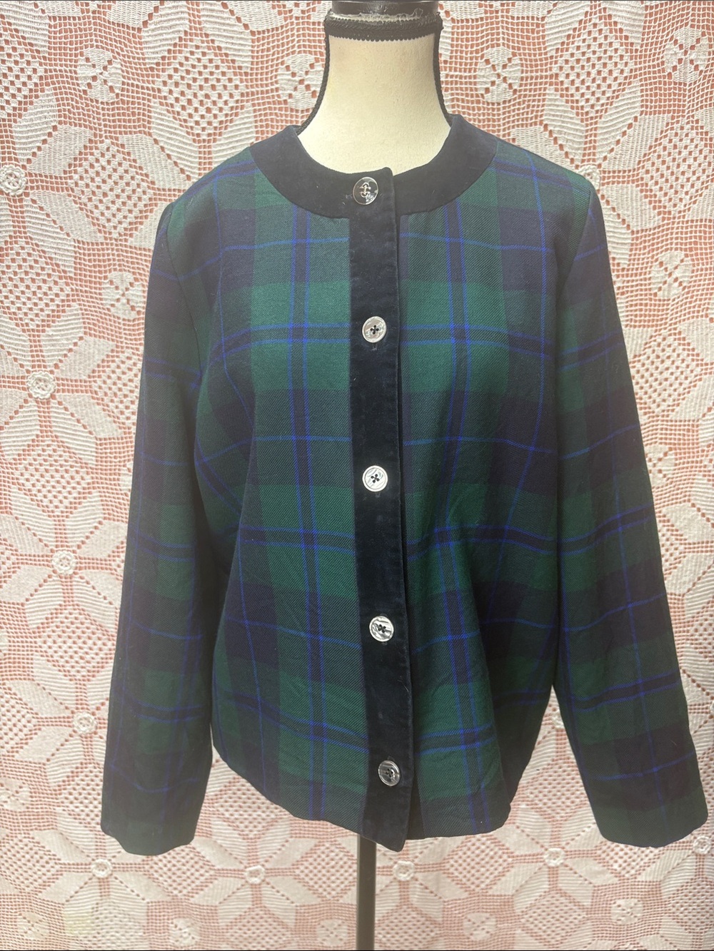 Vintage Highland Queen 100% Wool Tartan Jacket – Size 14